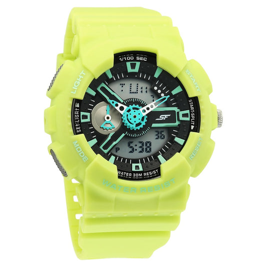 Sonata SF Dreamer Series Quartz Digital Analog Digital Black Plastic Strap for Men