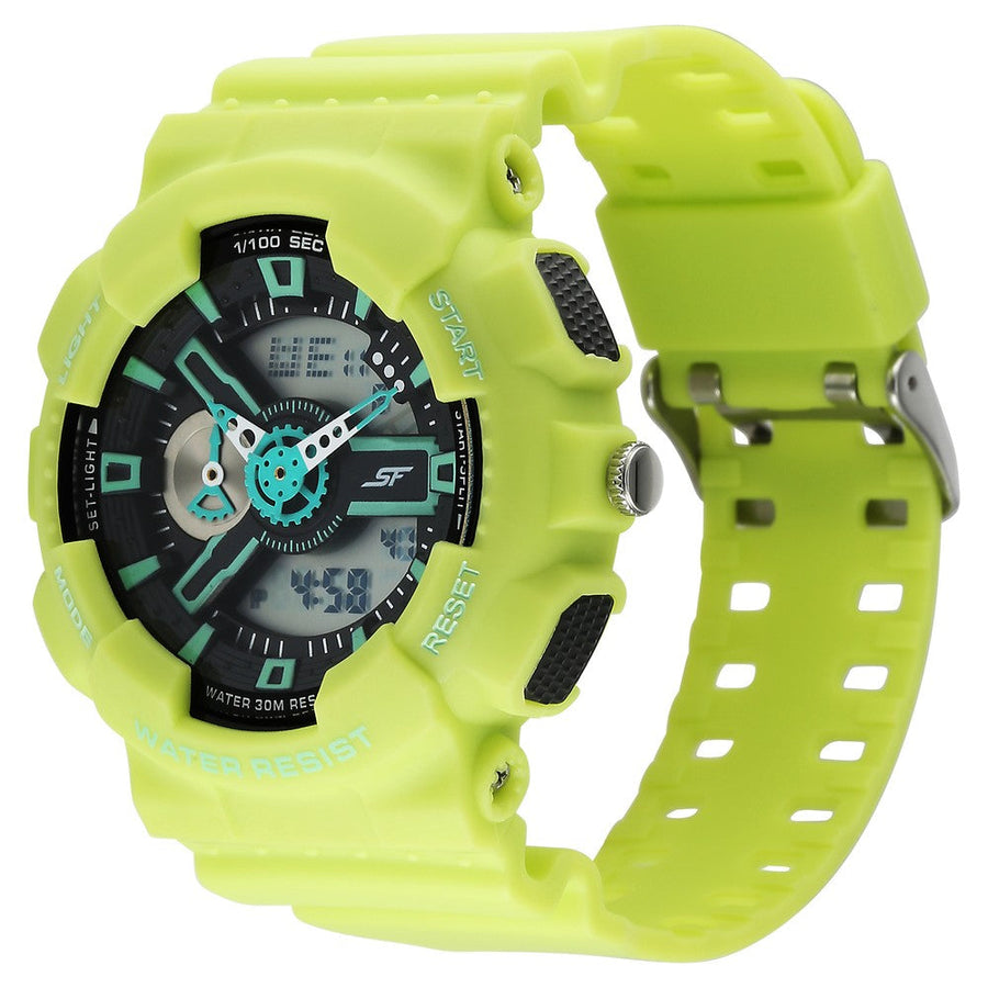 Sonata SF Dreamer Series Quartz Digital Analog Digital Black Plastic Strap for Men