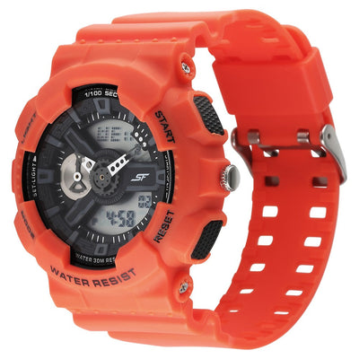 Sonata SF Dreamer Series Quartz Digital Analog Digital Black Plastic Strap for Men