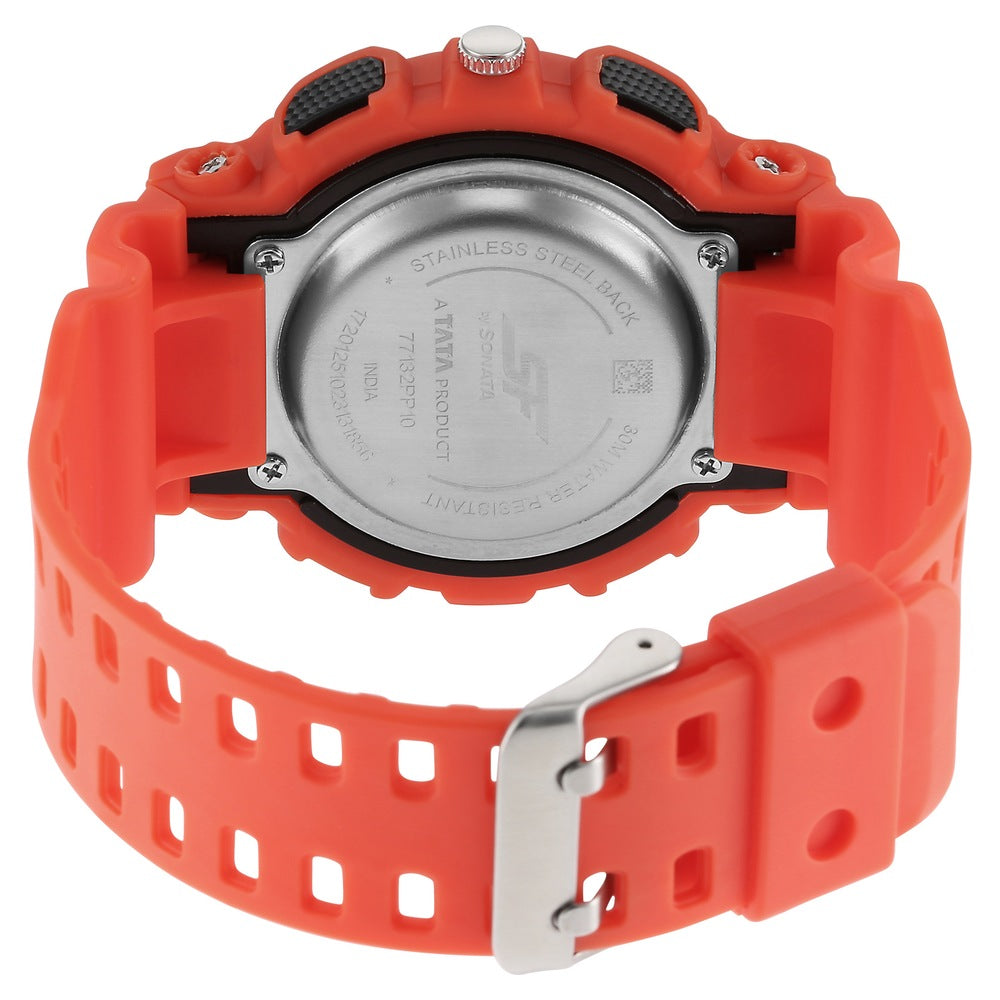 Sonata SF Dreamer Series Quartz Digital Analog Digital Black Plastic Strap for Men