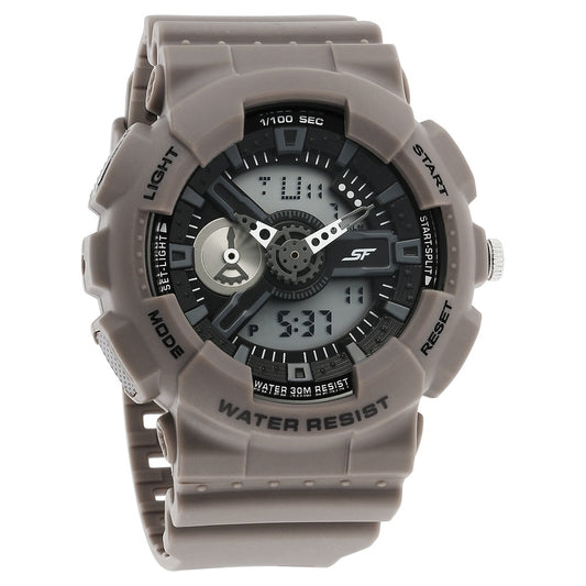 Sonata SF Dreamer Series Quartz Digital Analog Digital Black Plastic Strap for Men