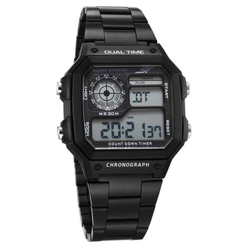 SF Hexa Metal Digital Black Dial Black Stainless Steel Strap Unisex Watch