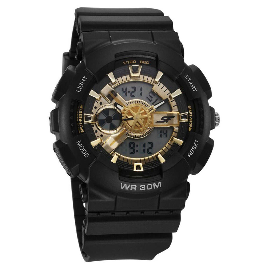 SF Bold Black & Gold Design Men's Watch - Perfect Blend of Elegance and Strength