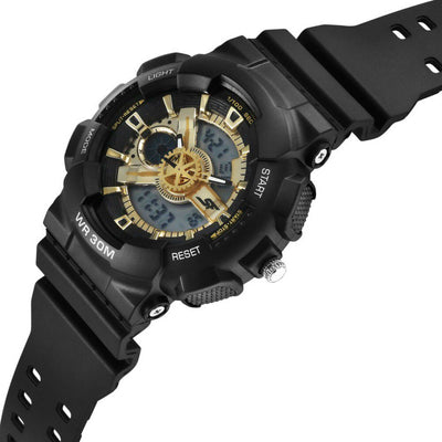 SF Bold Black & Gold Design Men's Watch - Perfect Blend of Elegance and Strength