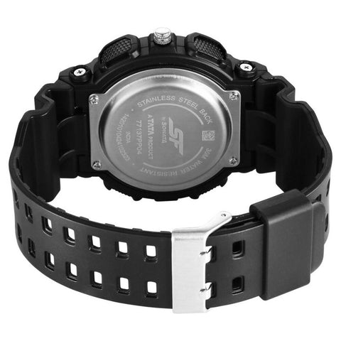 SF Sleek All-Black Chronograph Men's Watch - Modern Minimalist Design for the Professional