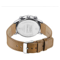 Sota Quartz Multifunction Silver Dial Brown Leather Strap Watch For Men (77139SL01)