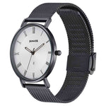 Sonata Quartz Analog with Date Silver Dial Black Stainless Steel Strap Watch For Men
