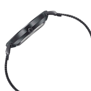 Sonata Quartz Analog with Date Silver Dial Black Stainless Steel Strap Watch For Men