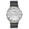 Sonata Quartz Analog with Date Silver Dial Black Leather Strap Watch For Men