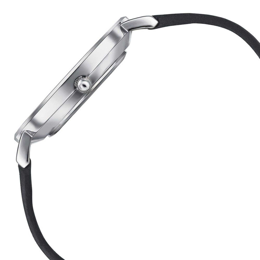 Sonata Quartz Analog with Date Silver Dial Black Leather Strap Watch For Men