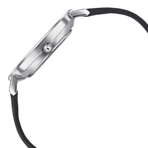 Sonata Quartz Analog with Date Silver Dial Black Leather Strap Watch For Men