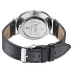 Sonata Quartz Analog with Date Silver Dial Black Leather Strap Watch For Men