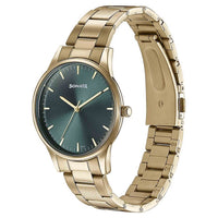 Sonata Green Dial Golden Metal Strap Analog Watch for Men