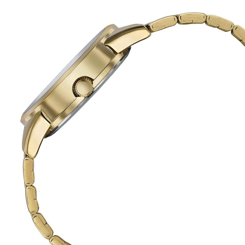 Sonata Quartz Analog with Day and Date Blue Dial Golden Stainless Steel Strap Watch For Men