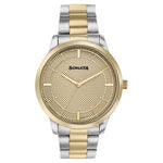 Sonata Quartz Analog Golden Dial Two Toned Stainless Steel Strap Watch For Men
