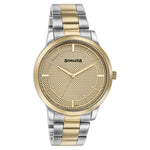 Sonata Quartz Analog Golden Dial Two Toned Stainless Steel Strap Watch For Men