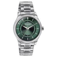 Sonata Quartz Analog Green Dial Silver Stainless Steel Strap Watch For Men