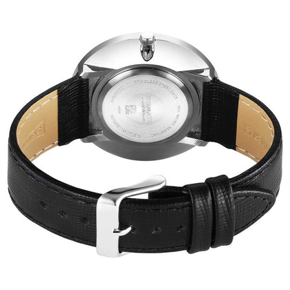 Sonata Blue Dial Black Leather Strap Analog Watch for Men