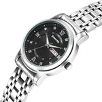 Sonata Fashion Black Dial Silver Stainless Steel Strap Analog Watch For Men