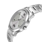 Sonata Quartz Analog with Day and Date Silver Dial Stainless Steel Strap Watch for Men