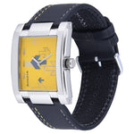 Sonata Quartz Analog Yellow Dial Leather Strap Watch for Men