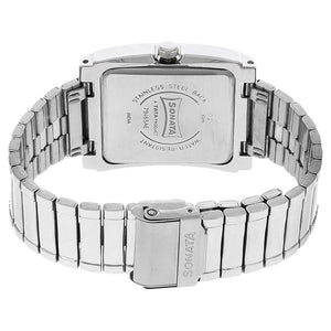 Sonata Quartz Analog with Date Black Dial Stainless Steel Strap Watch for Men