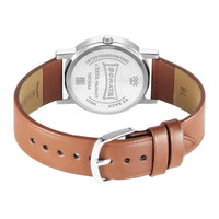 Sonata Classic Quartz Analog Blue Dial Brown Leather Strap Watch for Men