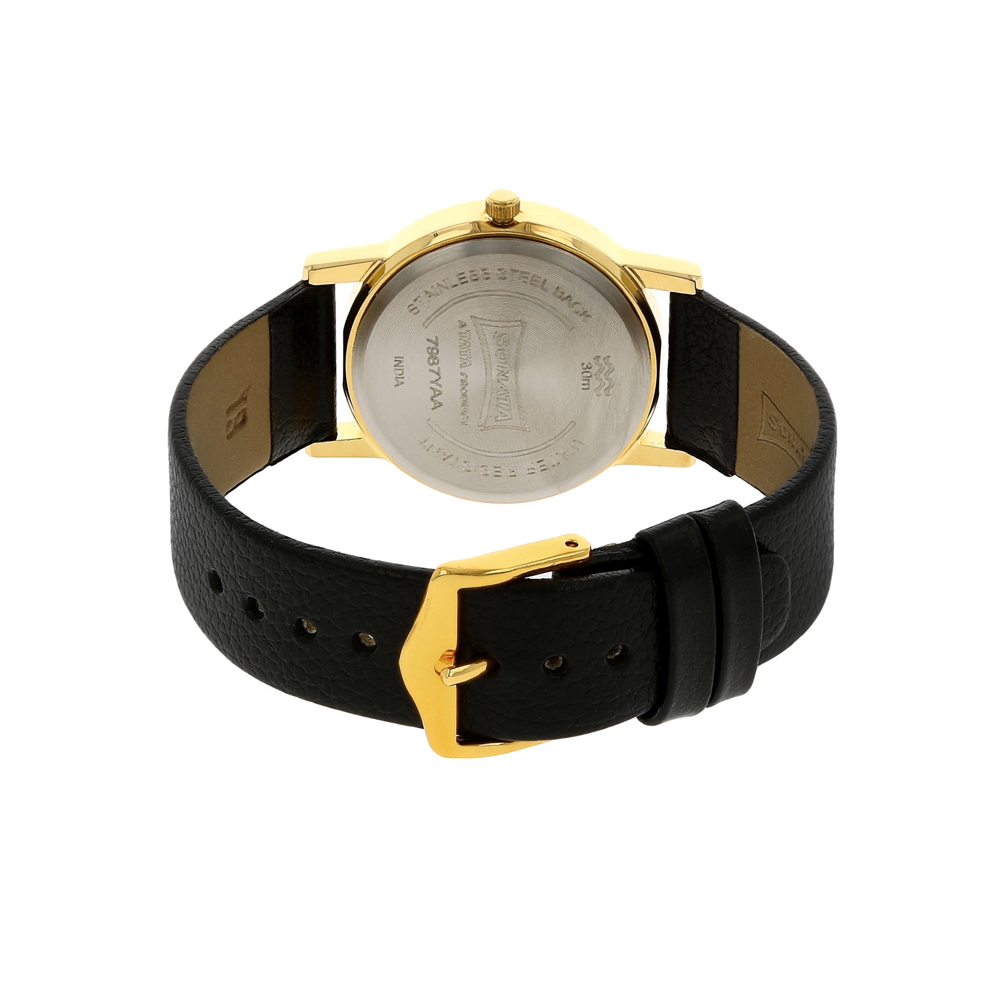 Sonata Quartz Analog White Dial Leather Strap Watch for Men