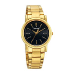 Sonata Classic Quartz Analog Black Dial Golden Stainless Steel Strap Watch for Men