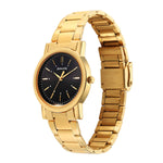 Sonata Classic Quartz Analog Black Dial Golden Stainless Steel Strap Watch for Men