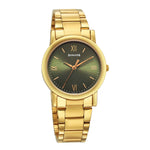 Sonata Classic Quartz Analog Green Dial Golden Stainless Steel Strap Watch for Men