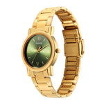 Sonata Classic Quartz Analog Green Dial Golden Stainless Steel Strap Watch for Men