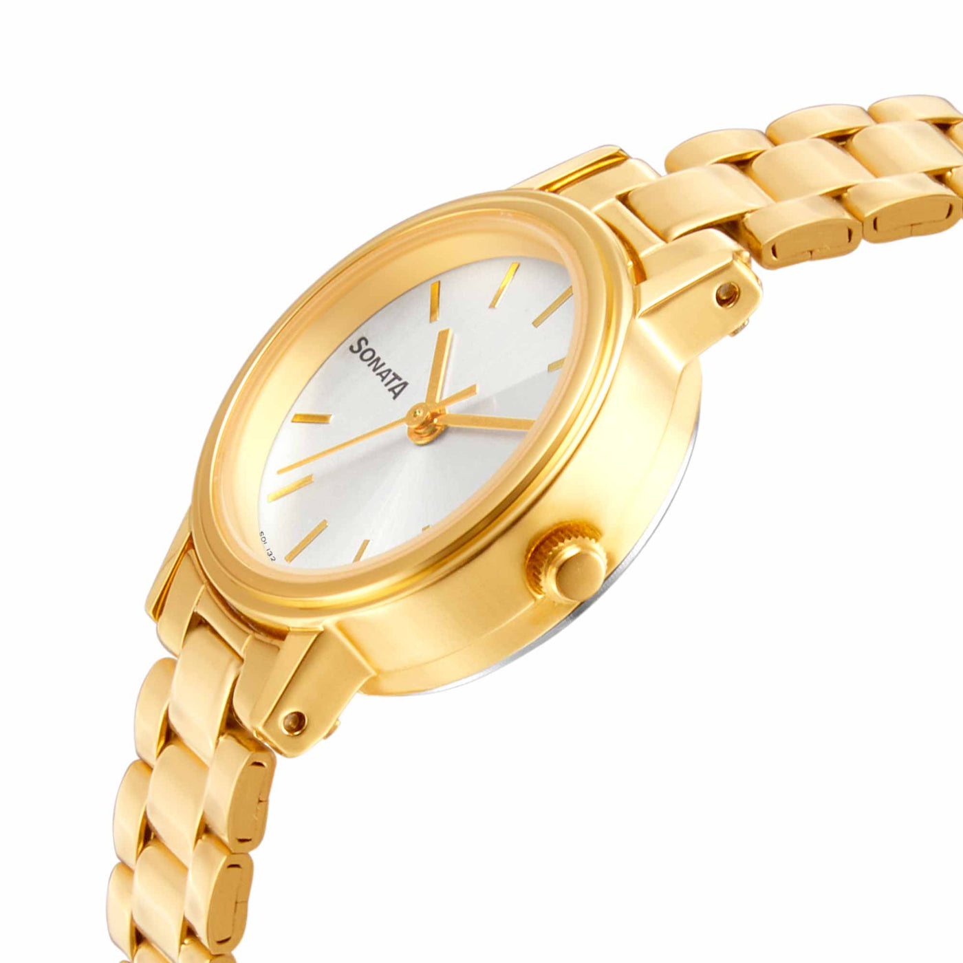Sonata Essentials White Dial Women Watch With Stainless Steel Strap