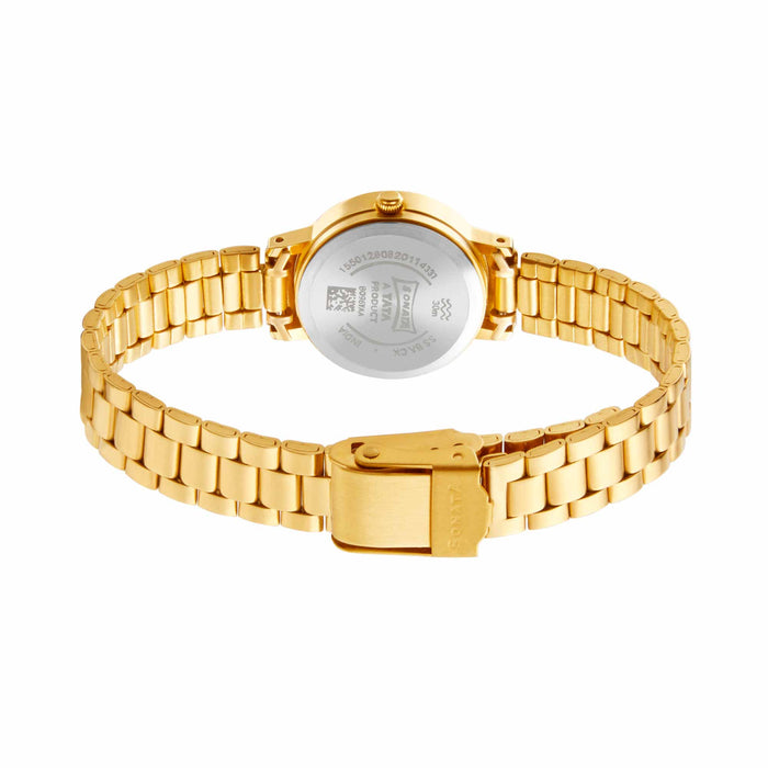 Sonata Essentials White Dial Women Watch With Stainless Steel Strap