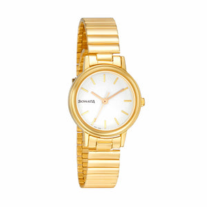 Essentials White Dial Stainless Steel Strap