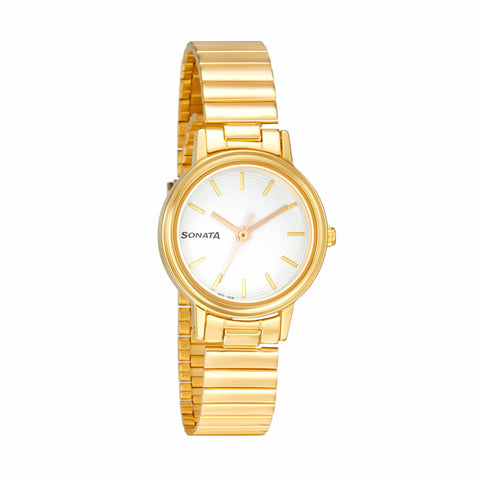 Essentials White Dial Stainless Steel Strap