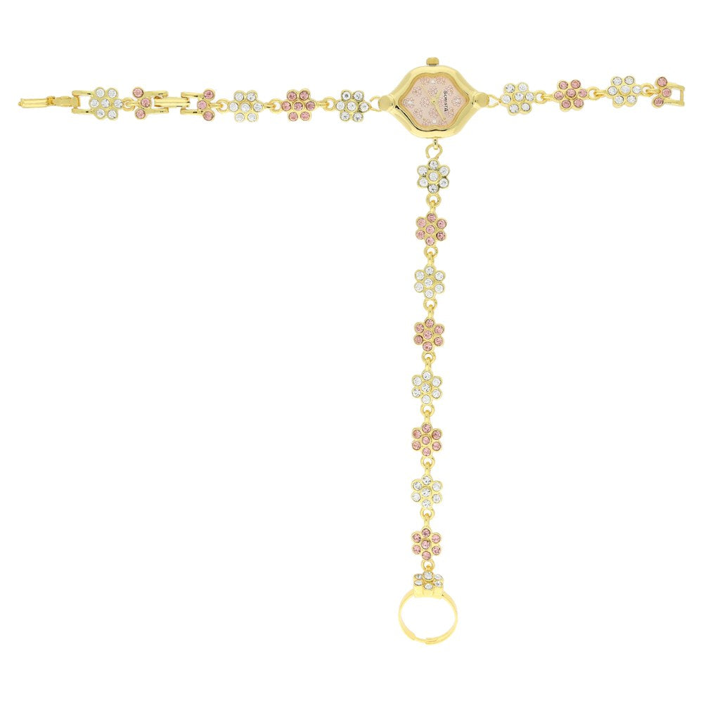 Sonata Quartz Analog Pink Dial Metal Strap Watch for Women