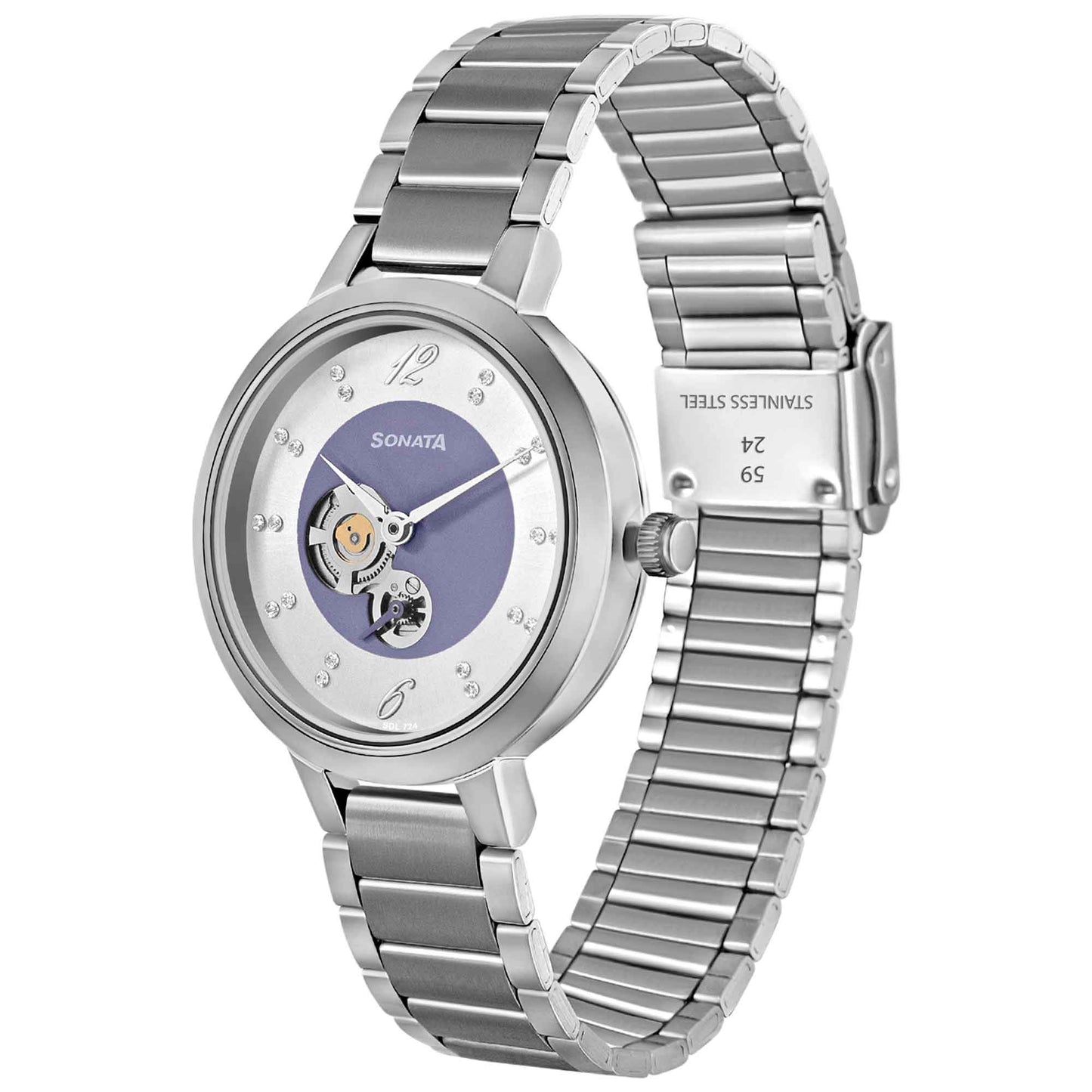 Sonata Unveil Quartz Multifunction Stainless Steel Strap Watch for Women