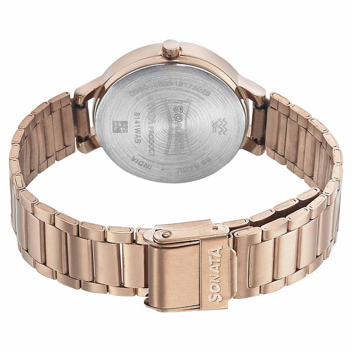 Sonata Play Purple Dial Women Watch With Stainless Steel Strap