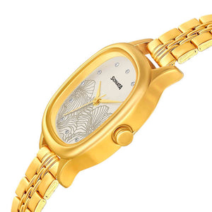 Linnea Silver Dial Yellow Stainless Steel Strap Watch