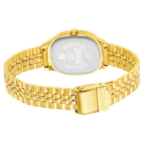 Linnea Silver Dial Yellow Stainless Steel Strap Watch