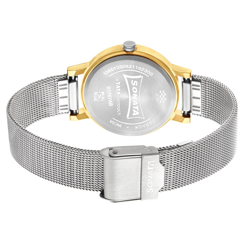 Sonata Linnea Silver Dial Women Watch With Stainless Steel Strap