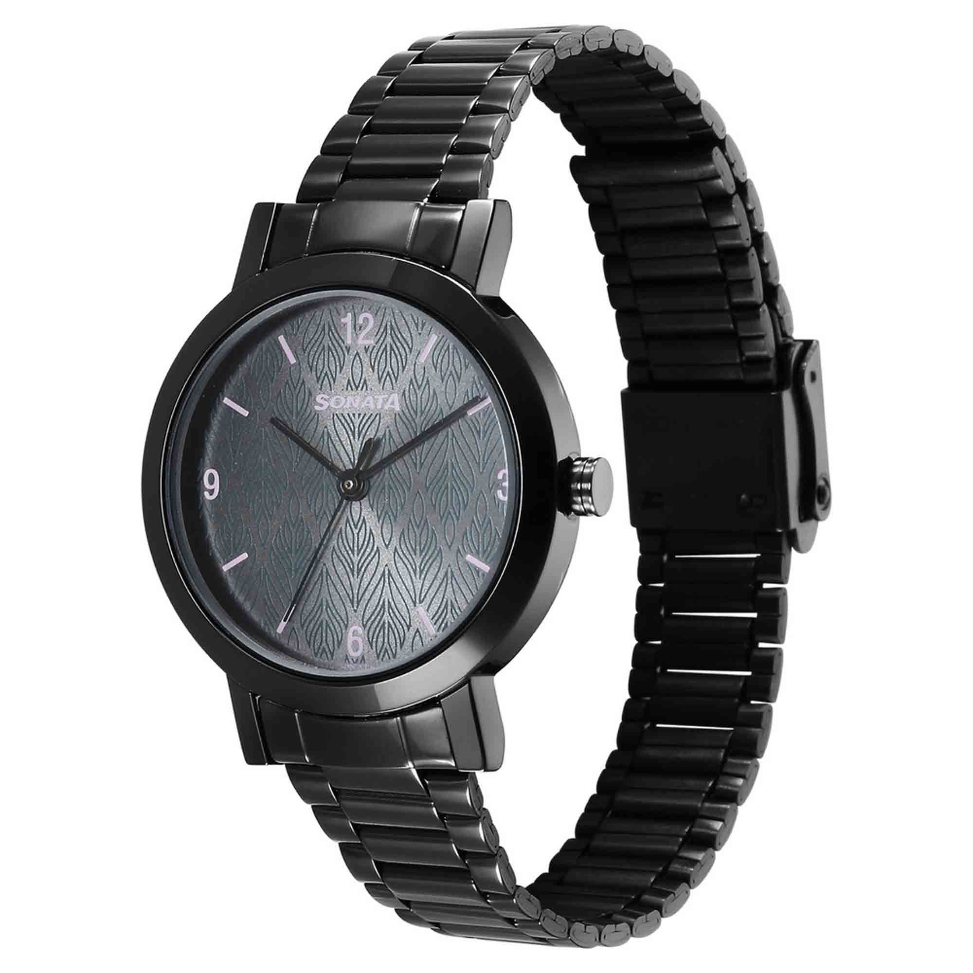 Ladies Essentials Grey Dial Stainless Steel Strap Watch for Women 8174NM01