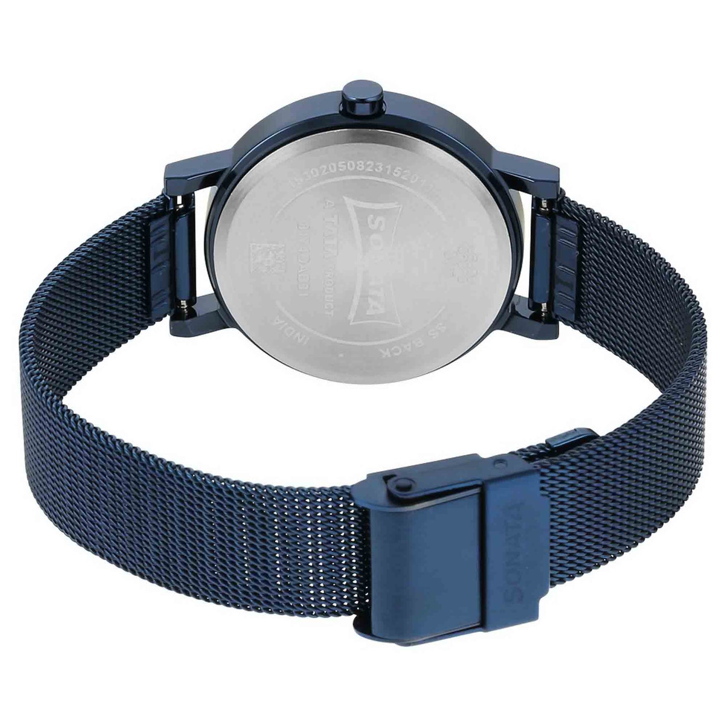 Sonata Quartz Analog Blue Stainless Steel Strap for Women
