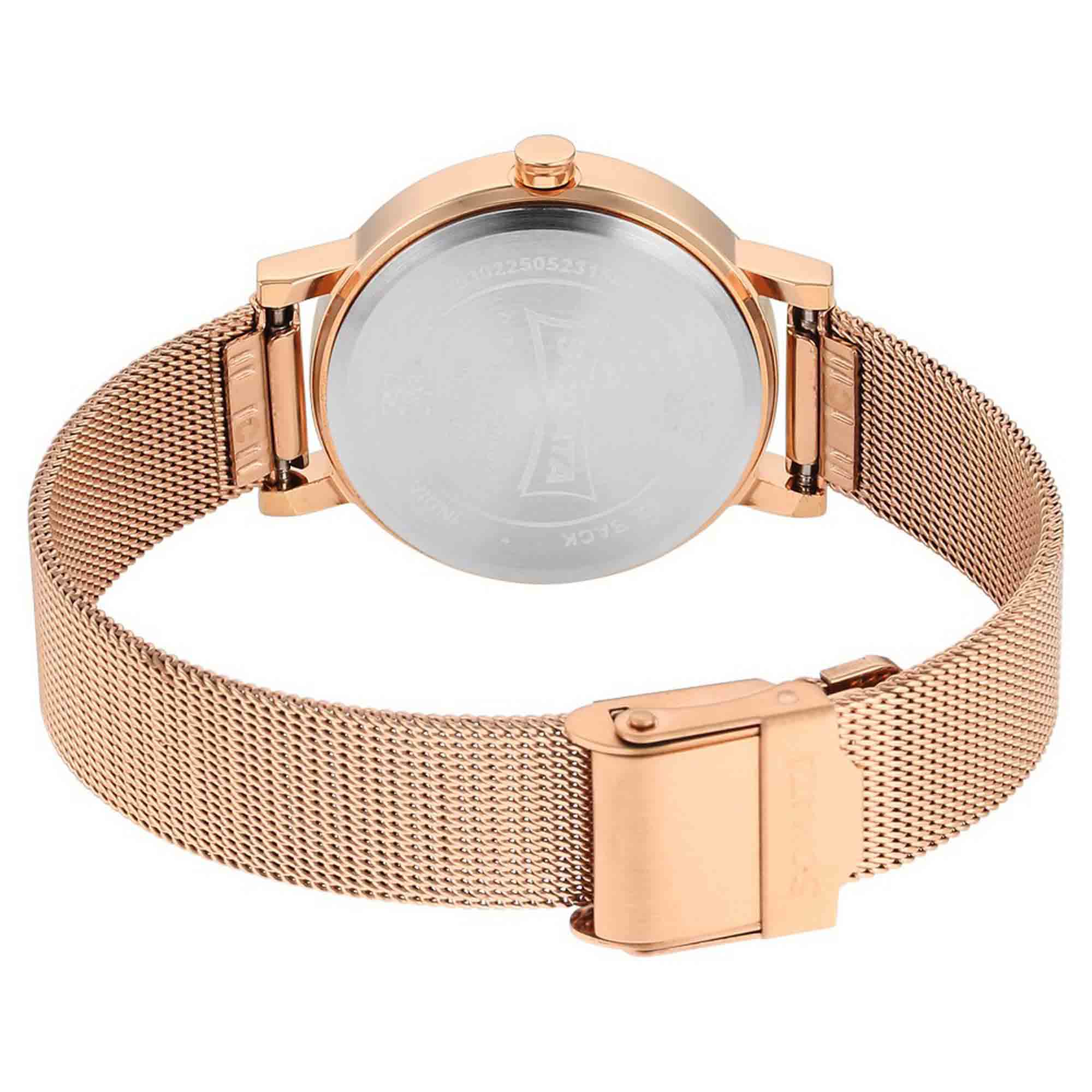 Sonata Quartz Analog Black Stainless Steel Strap for Women