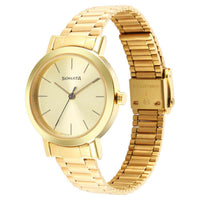 Ladies Essentials Champagne Dial Stainless Steel Strap Watch for Women
