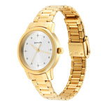 Classic Gold Silver Dial Metal Strap Watch for Women