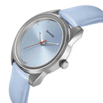 Sonata Women of Steel Blue Dial Leather Strap Watch for Women