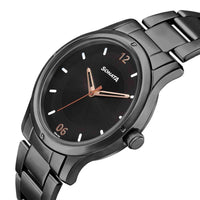 Sota Women of Steel Black Dial Stainless Steel Strap Watch for Women
