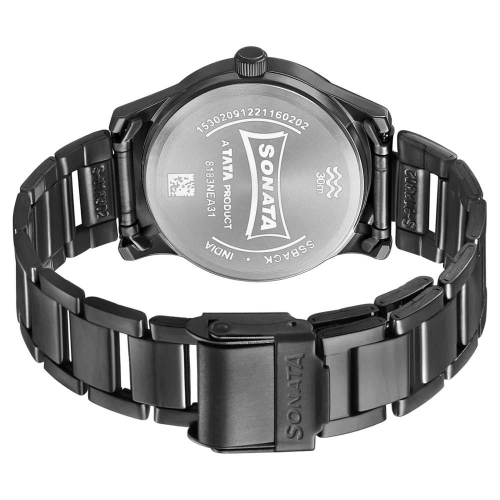 Sota Women of Steel Black Dial Stainless Steel Strap Watch for Women